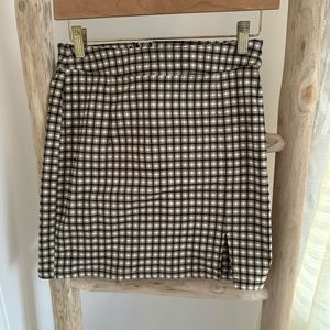 Gingham Garage mini skirt with slit size petite/small